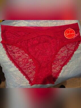 NWT 4X Red Lace Bikini Splendies Panty  -